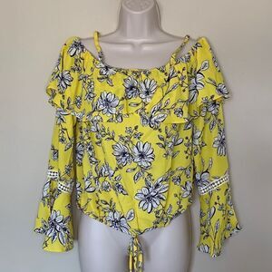 BCX Junior's off shoulder yellow blouse size m